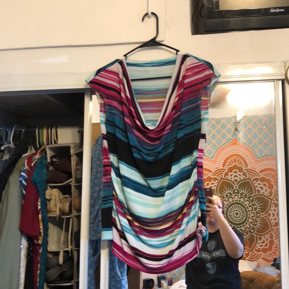 Striped Short Sleeved Blouse